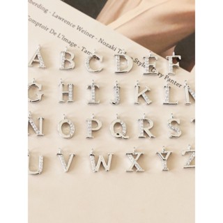  Chữ Mặt Dây Chuyền Thật Vàng Trắng Kim Cương Zircon Chữ Cái Tiếng Anh Có Mặt Dây Chuyền diy Handmade Trang Sức Bông Tai Vòng Cổ Vòng Tay Phụ Kiện 