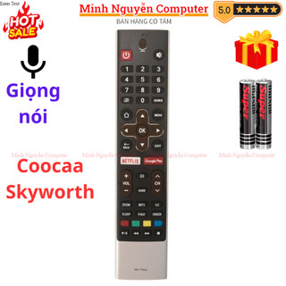 Remote điều khiển tivi skyworth mã 03 giọng nói, điều khiển tv coocaa - tặng kèm pin