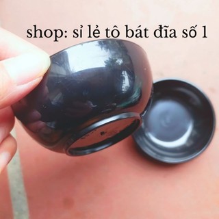 (combo 5)Bát chấm phíp đen đường kính 7,5cm-8cm nhựa cao cấp Việt Nhật.