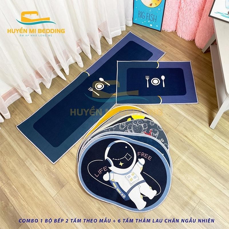 COMBO THẢM LAU CHÂN, 1 BỘ BẾP 2 TẤM