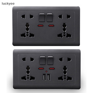 Ổ cắm Usb tiêu chuẩn luckea EU Bảng điều khiển nhúng màu xám Ổ cắm điện tường TQ