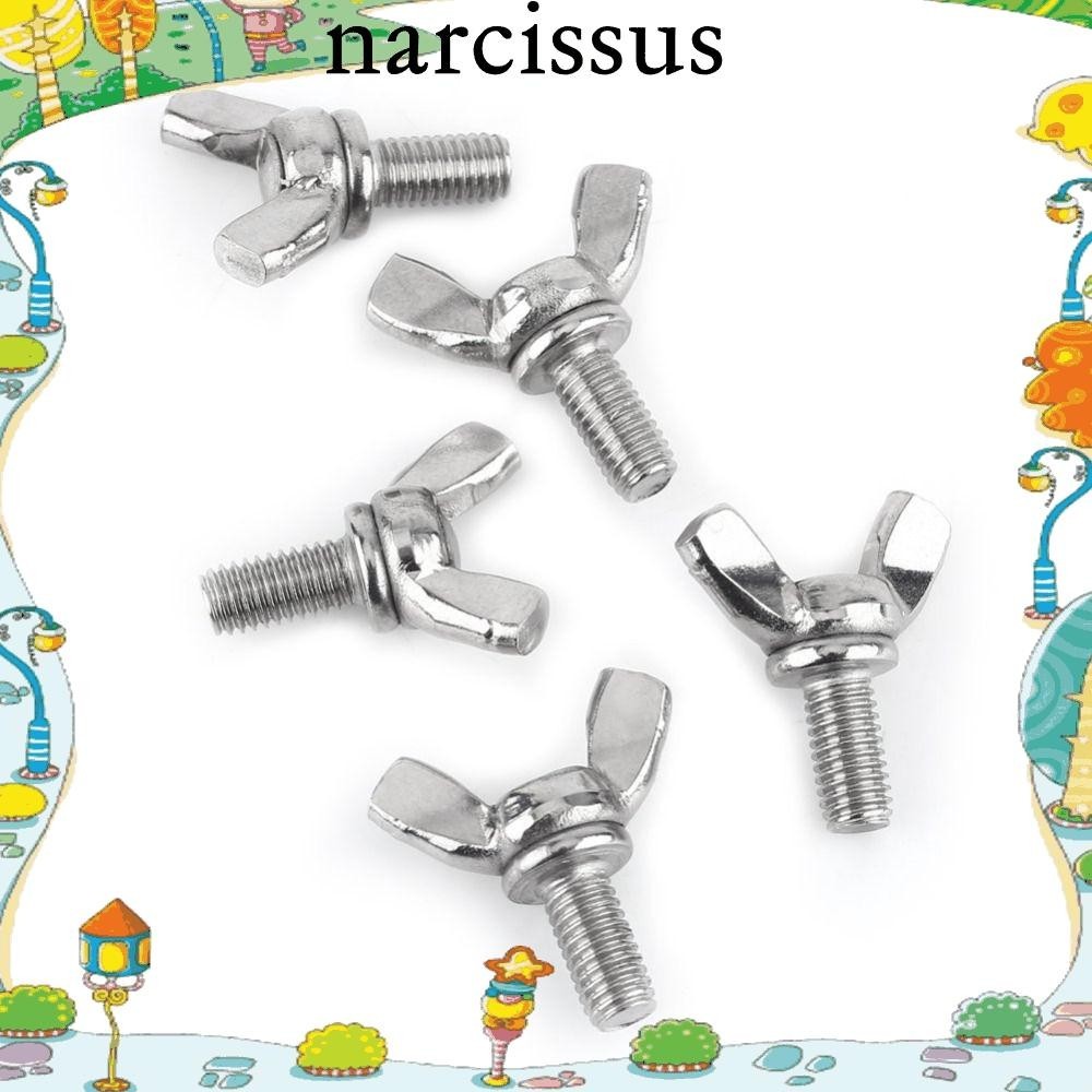 Narcis 5 Ốc Vít Bướm, Ốc Vít Máy Màu Bạc Inox 304, Bu Lông Metric M5x10mm Bu Lông Cánh