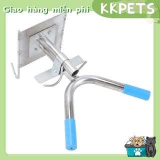 KKPETS Giá thiến heo con Móc kép treo tường bằng thép không gỉ Thiến lợn đỡ cố định cho trang trại chăn nuôi