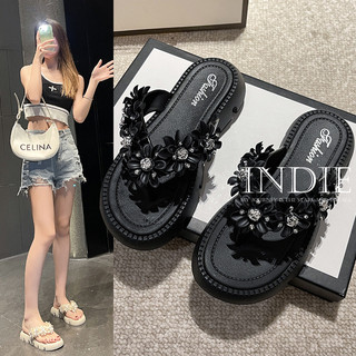 INDIE dép nữ dép bánh mì  2023 HOTSALE Giày lỗ bánh mì dễ thương Đi biển Lịch lãm Tự tin Độc lạ FDL24408BD 14Z240403