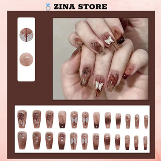 Móng tay giả bộ 24 móng nail box kèm keo dán móng