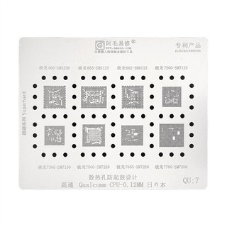 Vỉ làm chân ic amaoe qu:7 : qualcomm cpu /460-sm4250/665-sm6125/662-sm6115/720g-sm7125/730g-sm7150/750g-sm7225/765g