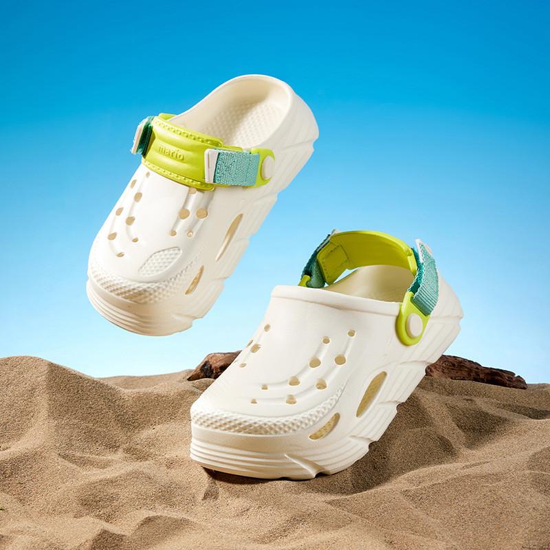 Cheerful Mario Dép Cross Cho Bé Thẻ Mario Điều Chỉnh Velcro Dép Sục EVA Chống Trượt Thời Trang Mùa H