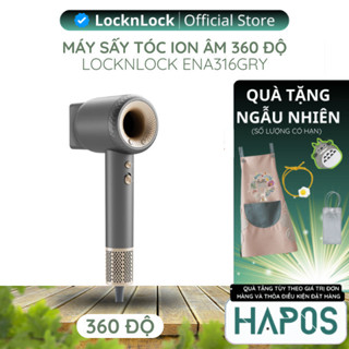 Máy sấy tóc ion âm LocknLock Chính hãng hair dryer đầu sấy từ 360 độ, chức năng tự làm sạch ENA316GRY - HAPOS HOME