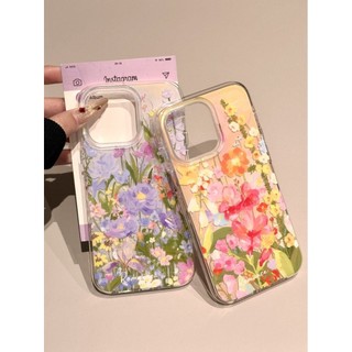 Ốp lưng họa tiết hoa dầu mùa xuân tương thích với iPhone 14 15 Pro Max 16 mới 13 bảo vệ toàn diện 12 chống sốc
