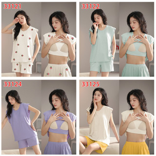 Có miếng lót ngực modal bộ đồ ngủ nữ mùa hè nửa tay quần short mùa hè thoáng mát bộ đồ ngủ nữ nhà bộ đồ ngủ bộ đồ ngủ bộ đồ ngủ