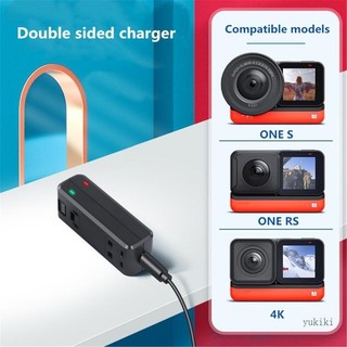 Kiki Di Động Nhanh Kép Sạc Pin Đế Sạc Trung Tính Cho 360 ONE RS R Edition Camera Hành Động Toàn Cảnh