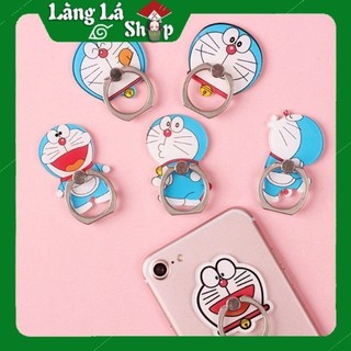 Móc giữ điện thoại Iring cao cấp kiểu nhẫn 2 in 1 hình Doraemon Chú mèo máy thần kì chắc chắn chế độ xoay 360 độ