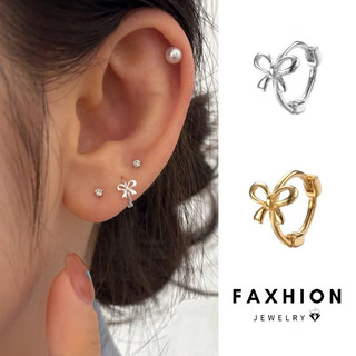 Faxhion Thanh Lịch Nơ Mini Bông Tai Không Gây Dị Ứng Vàng Bạc Vòng Bông Tai Cho Nữ Trang Sức Phụ Kiện