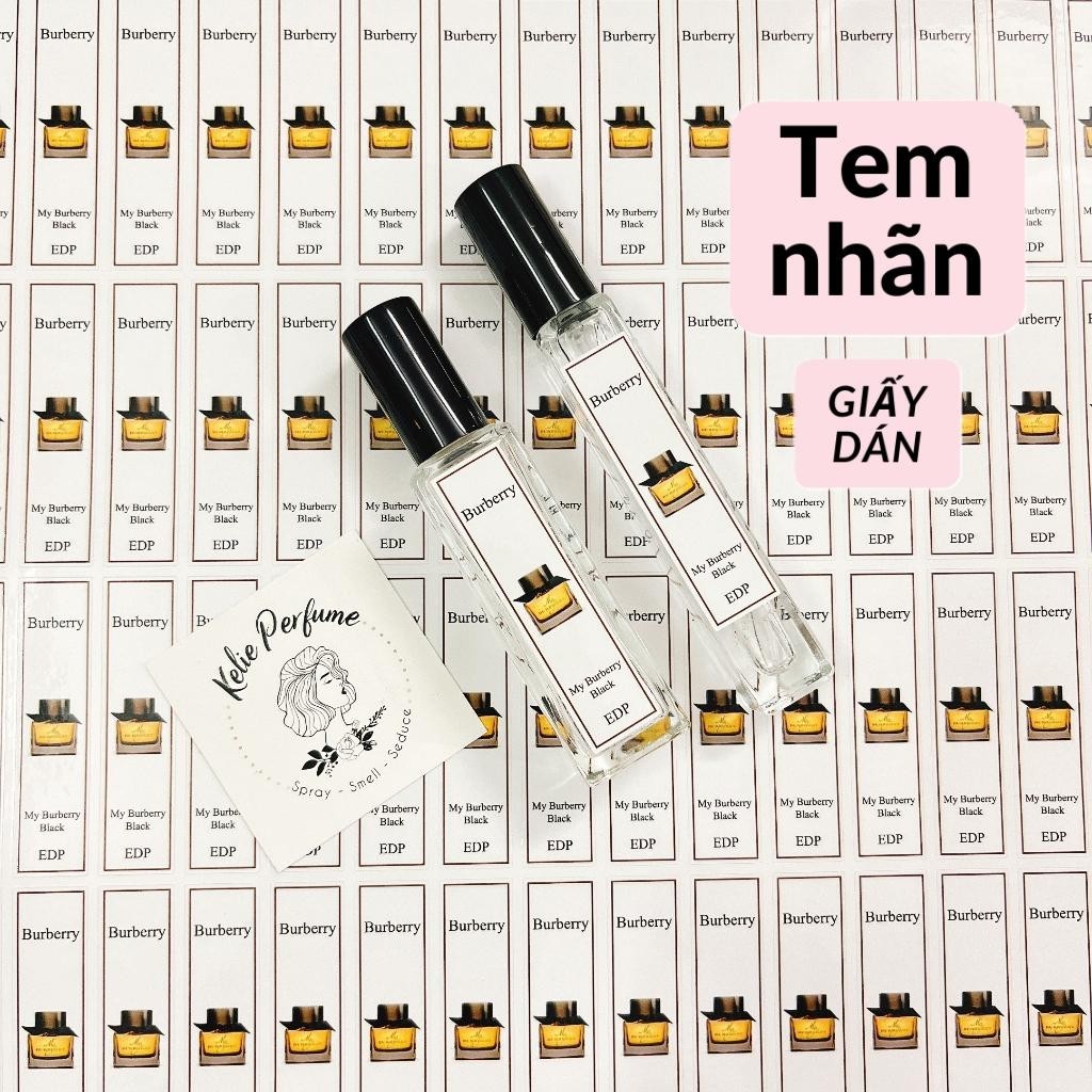 [HCM] 10 Tem giấy dán chai nước hoa 𝗕𝘂𝗿𝗯𝗲𝗿𝗿𝘆 đủ các dòng