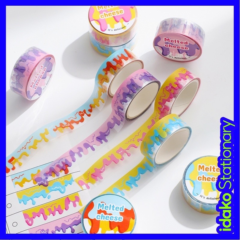 Idako  10 loại băng keo hình thú cưng giấy washi tùy chọn trong suốt dòng sản phẩm tráng miệng phong cảnh DT056