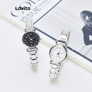 Đồng hồ quartz Lovito màu trơn vintage thường ngày cho nữ L75FD168