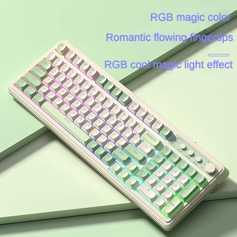 Aula S99 RGB Wireless 2.4G Bluetooth Bàn phím ba chế độ có thể sạc lại cảm giác Tay cầm Máy tính xách tay Văn phòng Trò chơi thể thao điện tử | BigBuy360 - bigbuy360.vn