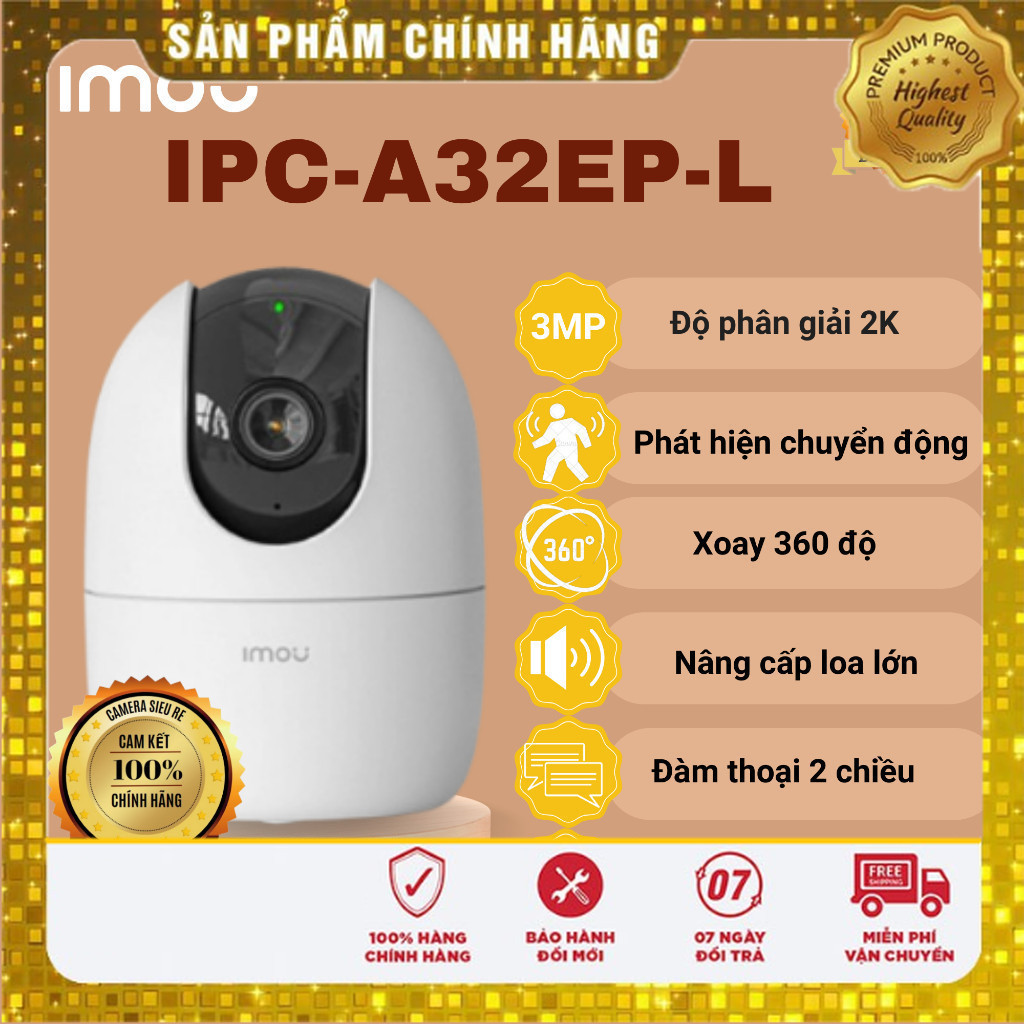  Camera Imou  Wifi trong nhà  xoay 360 độ A42P 4MP / A22EP 1080P / A32EP 3K   ranger 2. hàng chính hãng