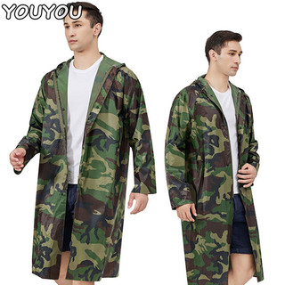Youyou Áo mưa hai lớp dành cho người lớn, áo mưa có nút khóa kéo, áo mưa một mảnh dài chống mưa bão