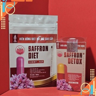 Viên Uống Giảm Cân Giảm Mỡ Saffron Detox - Hộp 30v Tặng 1 gói Saffron Diet
