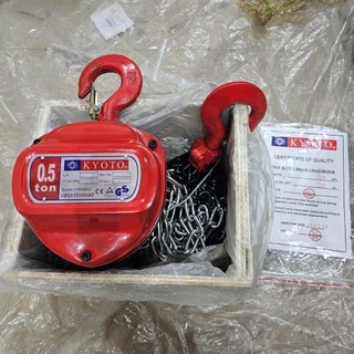 Pa lăng xích KYOTOK Japan 0.5 tấn dài 2.5m xích hợp kim thép cứng chắc chịu tải lớn,