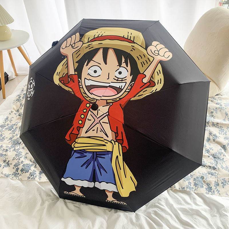 Dù Vinyl Hình Anime One Piece Luffy Zoro và Naruto, Chống Nắng và Tia UV, Phù Hợp cho Nam và Nữ