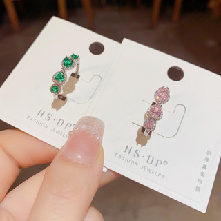 Thiết kế nhẫn mở trái tim ngọc lục bảo Zircon