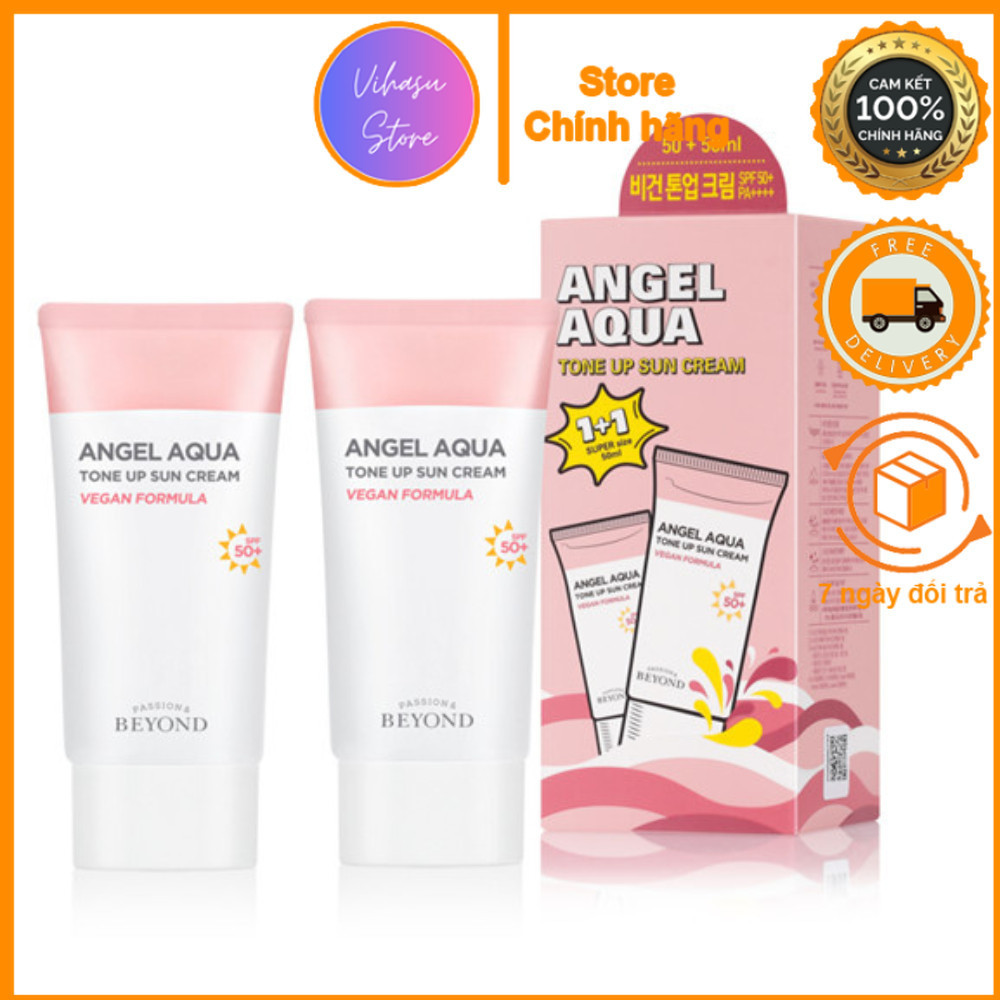Kem chống nắng cấp ẩm nâng tone Beyond Angel Aqua Tone-up Sun Cream [Vihasu Store]