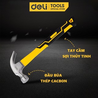 Búa Đóng Đinh, Nhổ Đinh Cán Dài Deli Đa Năng - Chất Liệu Thép Cacbon Cao Cấp, Chắc Chắn - Tay Cầm Chống Trượt