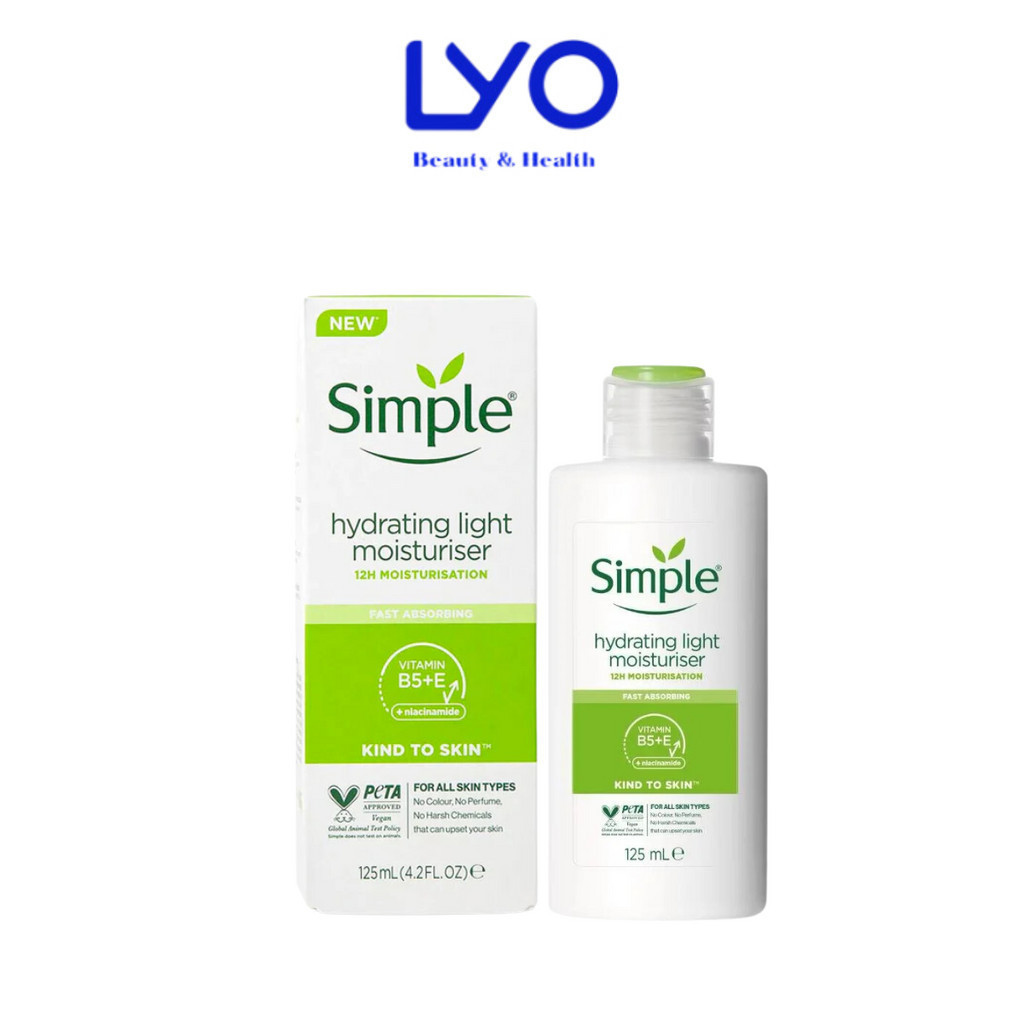 Sữa Dưỡng Ẩm Simple Kind To Skin Hydrating Light Moisturiser Giữ Ẩm & Làm Trắng Da 125ml