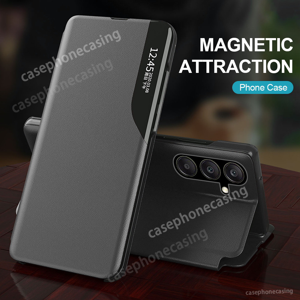 Ốp Lật Gương Da Cho Samsung Galaxy A55 A15 4G 5G A25 A35 A05 A05S 4G A34 2024 Ốp lưng Gương Thông Minh Ốp Lưng Cho SAM A 55 A 25 A 35