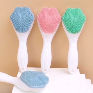 Cọ Rửa Mặt Bằng Silicone Tay Cầm Hình Chân Mèo Thông Dụng