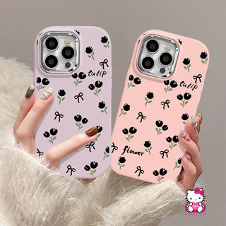 Ốp điện thoại mềm hình hoa Tulip màu kẹo Graffiti tương thích cho IPhone 13 15 11 12 14 Pro Max XR 7Plus 7 8 Plus X XS Max SE 2020