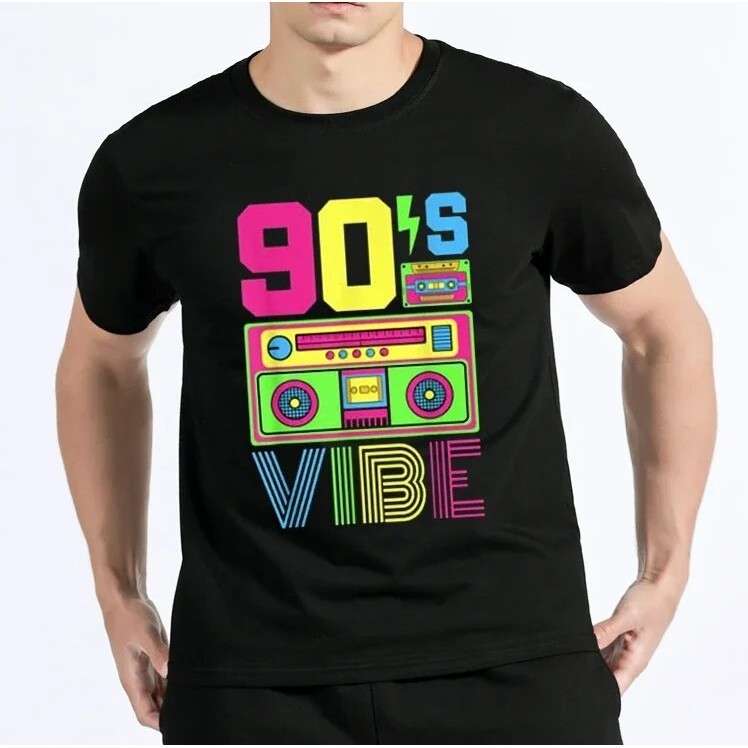 2024 bánh quế cho bạn bè 90 s Vibe 1990 gaya chế độ 90 tema pakaian Nineties kostum Áo thun lucu gra