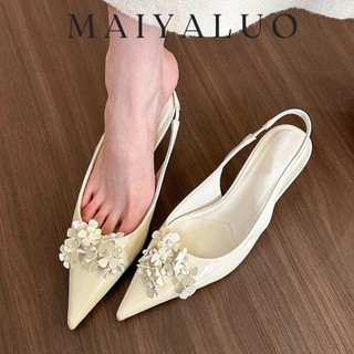 MAIYALUO Giày Cao Gót Mũi Nhọn GIÀY SANDAL Thời Trang Mới 2023 Cho Nữ Chất lượng cao Tự tin Chống trơn trượt Mềm mại FGL2440A9S 15Z240408