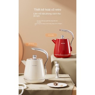 Ấm đun nước phong cách châu Âu Cách nhiệt tích hợp Ấm đun nước điện gia đình Thép không gỉ Retro Ấm đun nước sôi tự động