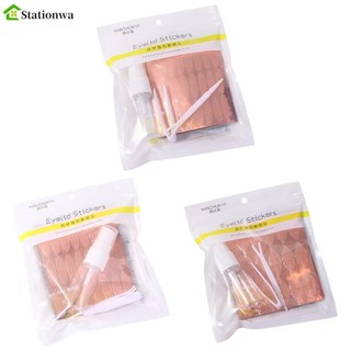 Stationwa Băng mí mắt đôi M / L / XL Dải nâng mắt Mắt to với công cụ phụ trợ Dán ren thoáng khí Hình ô liu làm đẹp Nhãn dán mắt vô hình