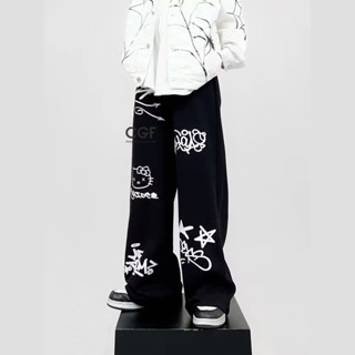 Quần ống rộng ống rộng ống rộng cổ điển dài kiểu Mỹ cổ điển