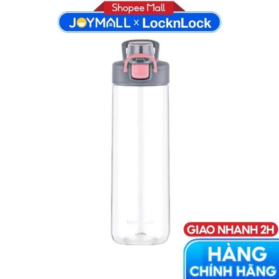 Bình nước nhựa tritan LocknLock One Touch Spout Bottle ABF786PIK 750ml, Hàng chính hãng, mở 1 chạm -JoyMall