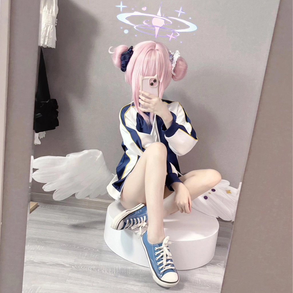 blue archive Áo khoác Trang phục thể thao blue archive jacket blue archive cosplay blue archive gym 