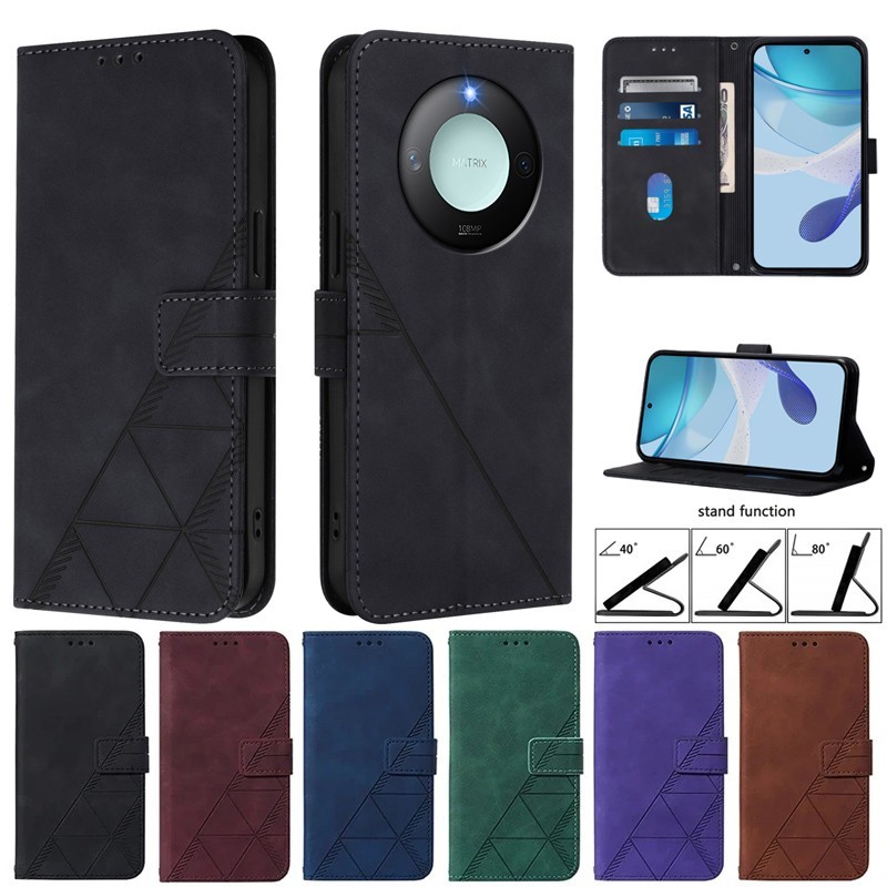 Dành Cho Honor X9C Smart 5G Ốp Lưng Ví Da Hình Học Cho Honor X9C 5G X9a X9b X9 5G Ốp Lưng Điện Thoại