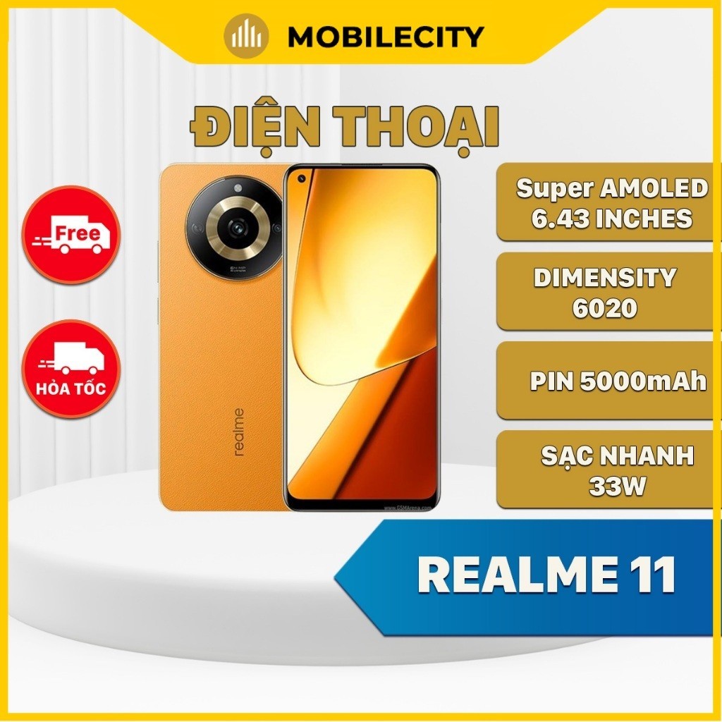 Điện thoại Realme 11 5G (Bảo Hành 12 Tháng Nguồn & Màn Hình) - Dimensity 6020
