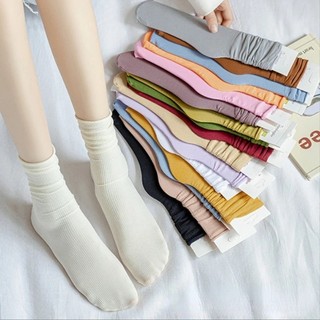 Tất nylon quá đầu gối màu trơn, tất mỏng dáng rộng dành cho nữ tất bắp chân màu tím