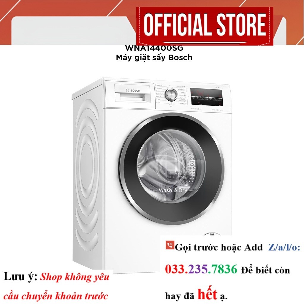 Máy Giặt Sấy 9/6kg Bosch WNA14400SG Series 4 <Sale<