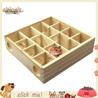 Sgw _ gỗ mê cung đường hầm lỗ đồ chơi thú cưng hamster chuột động vật nhỏ nhà lồng trang trí