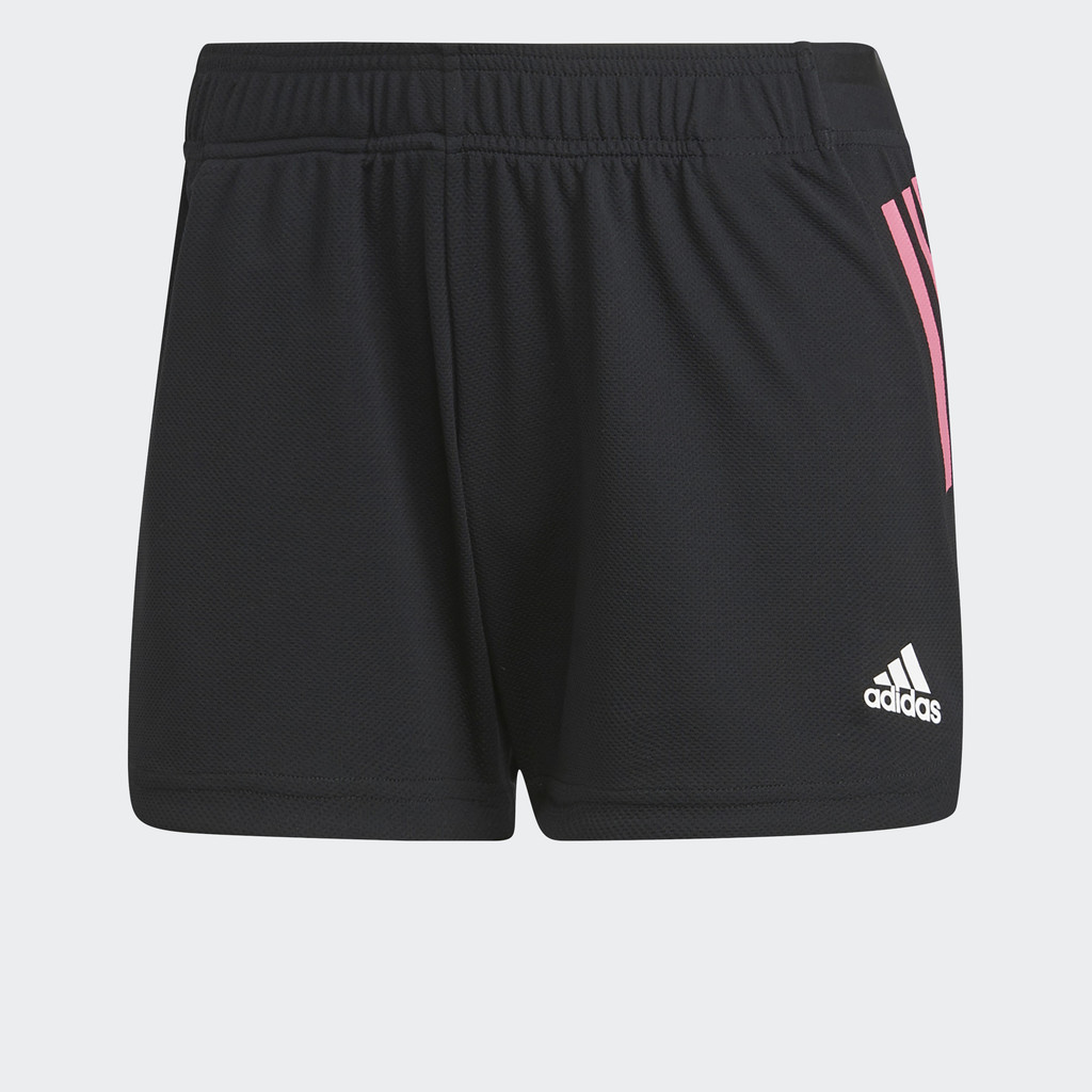 Adidas Tập luyện Quần Short Thể Thao 3 Sọc Dệt Kim Designed To Move Nữ Đen H45576
