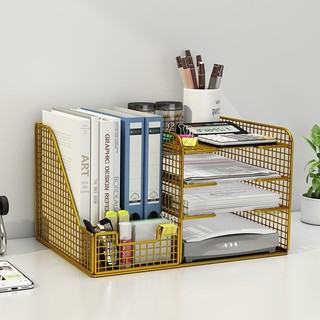Jh Ready Stock Hộp lưu trữ tập tin Giá lưu trữ để bàn Đồ dùng văn phòng Giá để bàn Kệ sách dung lượng lớn Hộp đựng tập tin nghệ thuật sắt Giá đựng tài liệu kim loại Giá để bàn Giá lưu trữ tập tin thư mục