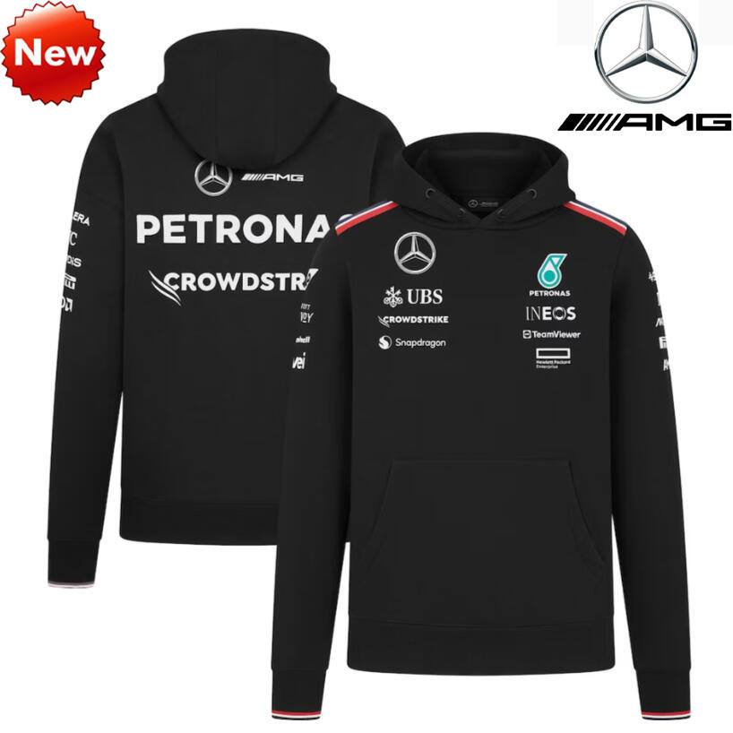 Bộ đồ đua F1 mới nhất 2024 + Áo Hoodie đội Mercedes AMG Petronas F1 2024 + Áo khoác dài tay mùa xuân