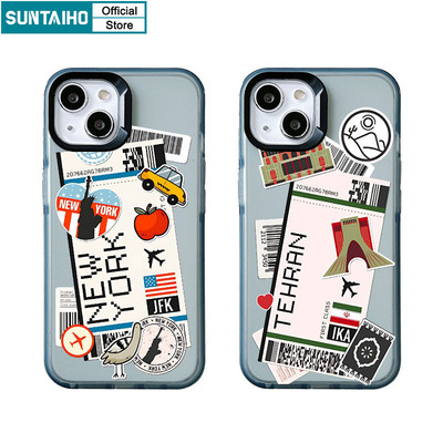 Suntaiho Thời Trang Sáng Tạo Họa Tiết Du Lịch Trong Suốt Mờ Dành Cho Iphone 15 14 12 13 11 Pro Max IP 7 8 Plus Iphon X Xs XR Xs Max TPU Silicon Softcase Cao Cấp Chống Sốc Ốp điện thoại