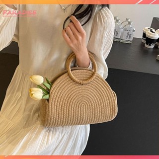 [Paradise1.vn] Túi đi biển dệt tay Dây bông sang trọng Ví đựng ly hợp Túi mây cho nữ và bé gái